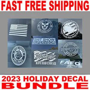 2023 Holiday 7in High Quality Decal Bundle - 2 PACK