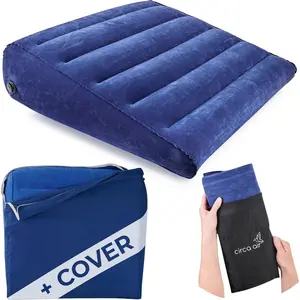 Inflatable Pillow for Travel - Wide 27", "Travel Wedge Pillow with Cover, Elevated for Sleeping, Acid Reflux, Anti Snore, GERD, Leg Elevation