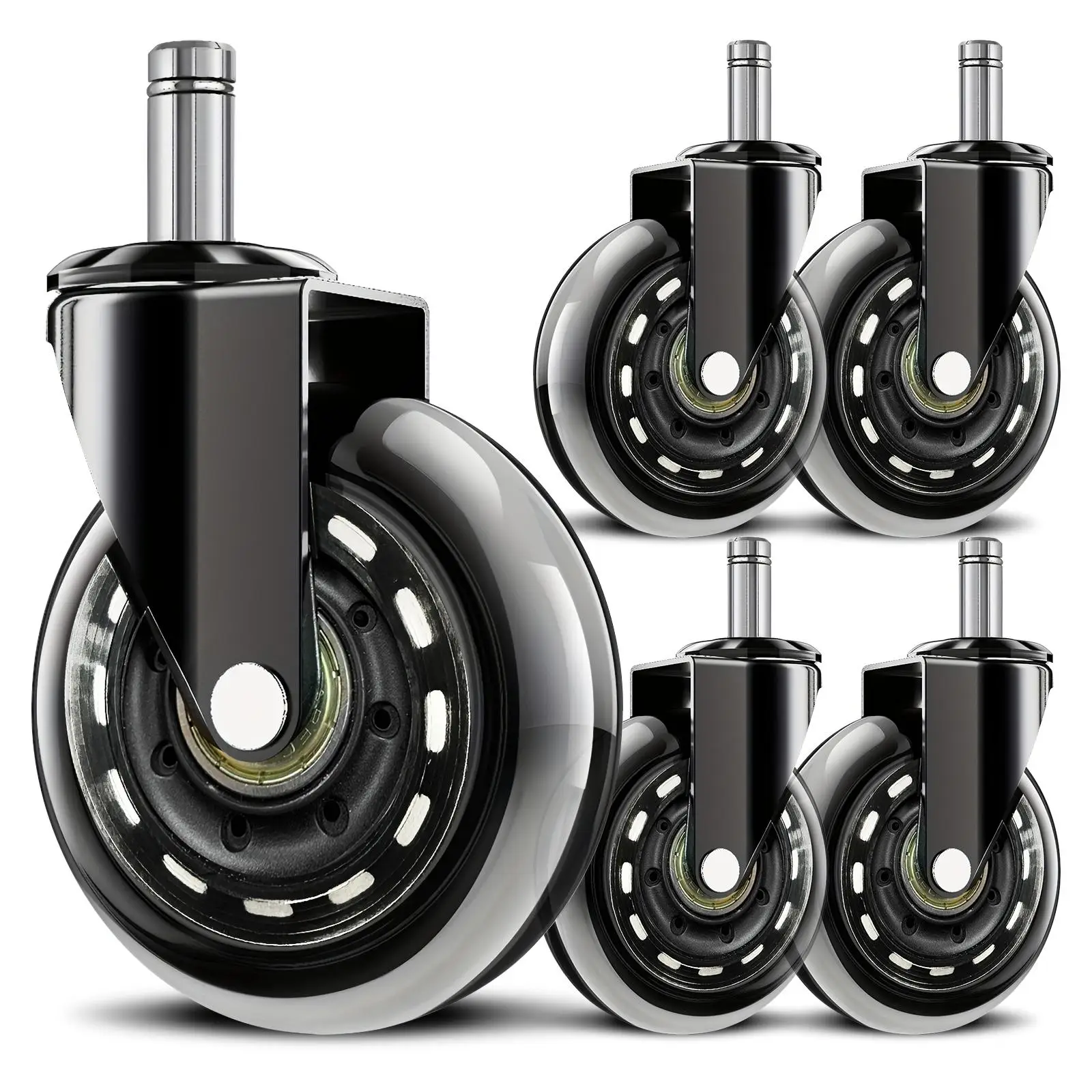 Universal Chair Wheel, Heavy Duty Rubber Wheel, Chair Replacement Wheel for Home Office