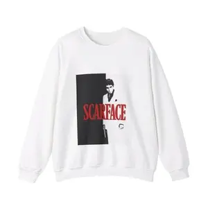 Scarface Tony Montana Graphic Sweatshirt With Retro Movie Vibes Sweater