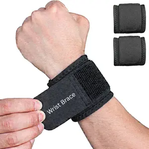 2 Pack Wrist Brace Adjustable Wrist Support, Wrist Straps for Fitness, Tendonitis, Weightlifting, Carpal, Tunnel Arthritis, Wrist Wraps Wrist Pain Relief Highly Elastic - Black