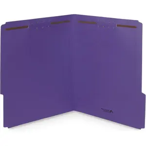 50 Purple File Folders with 2 Prong Fasteners, 1/3 Cut Reinforced Tab, Durable for Organizing Medical Files, Law Client Files, Office Reports, Letter Size