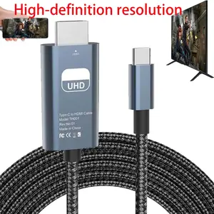 HDMI Adapter USB Type C Mh Hl Cable, High-Definition Video Converter, Compatible with Hp Laptop, Macbook, Samsung Galaxy S Series, Android Phones