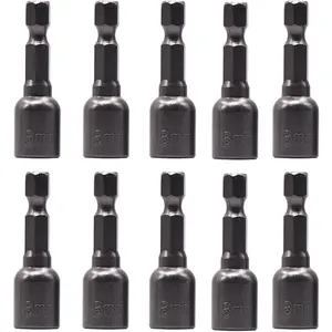 5/16 Nut Driver  Power 8mm Socket Adapter Drill  Bit Set 1/4 inch Hex for Power Tools, 10-