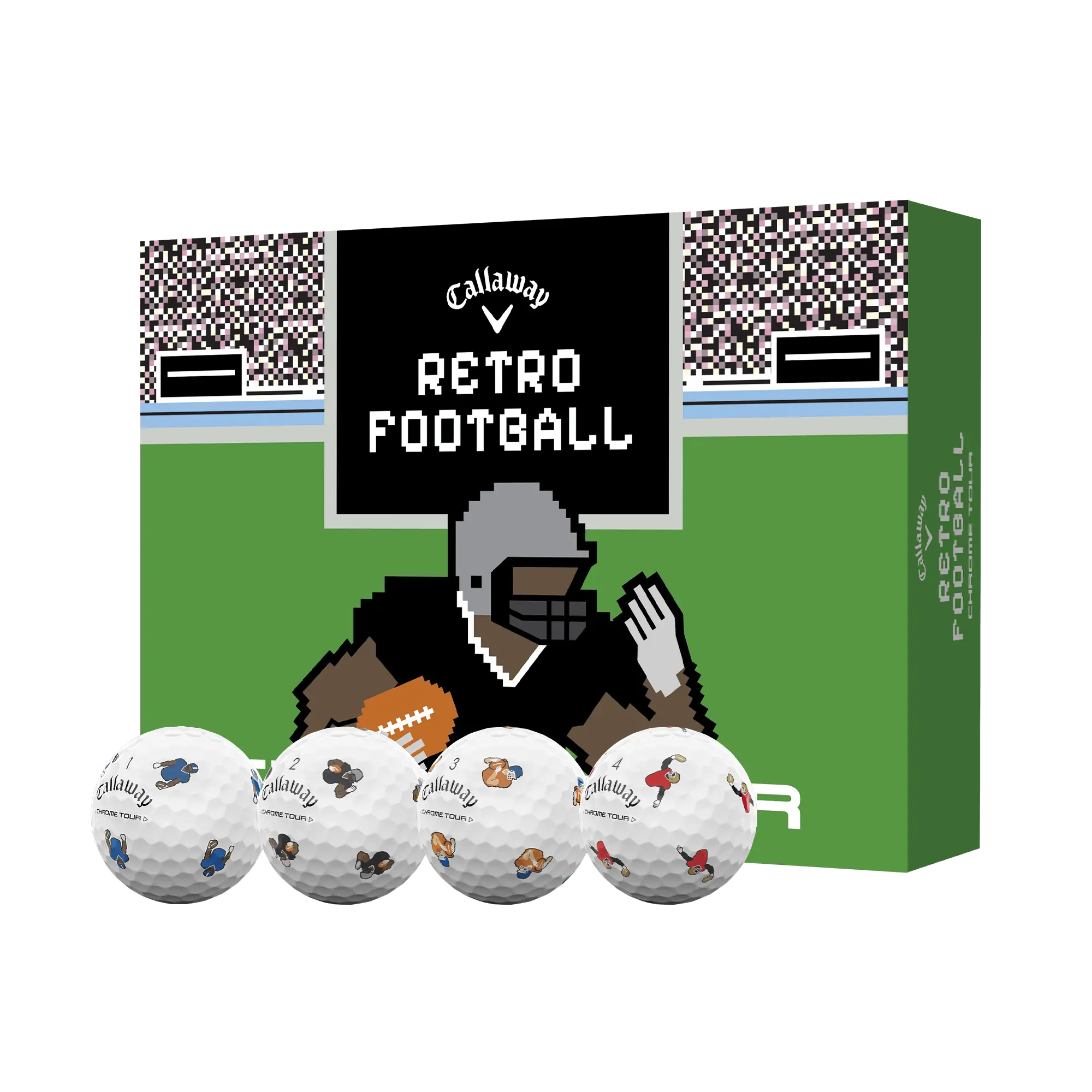 Callaway Golf Chrome Tour Retro Football Golf Balls in White Callaway Golf Chrome Tour Retro Football Golf Balls in White