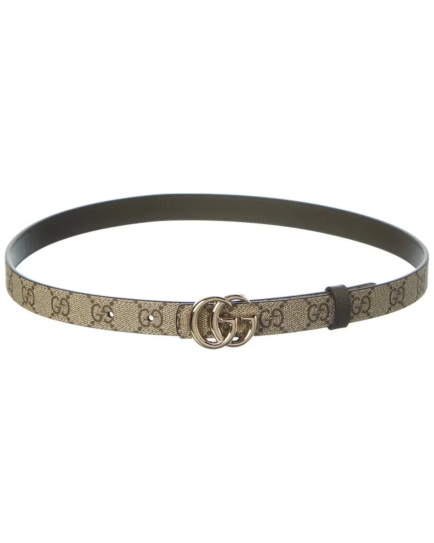 Gucci GG Marmont Thin Reversible GG Supreme Canvas & Leather Belt