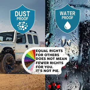 Equality Sticker, Glossy Surface, Self-Adhesive for Cars, Laptops, Water Bottles, Motorcycles, Social Justice Education, Rainbow Design