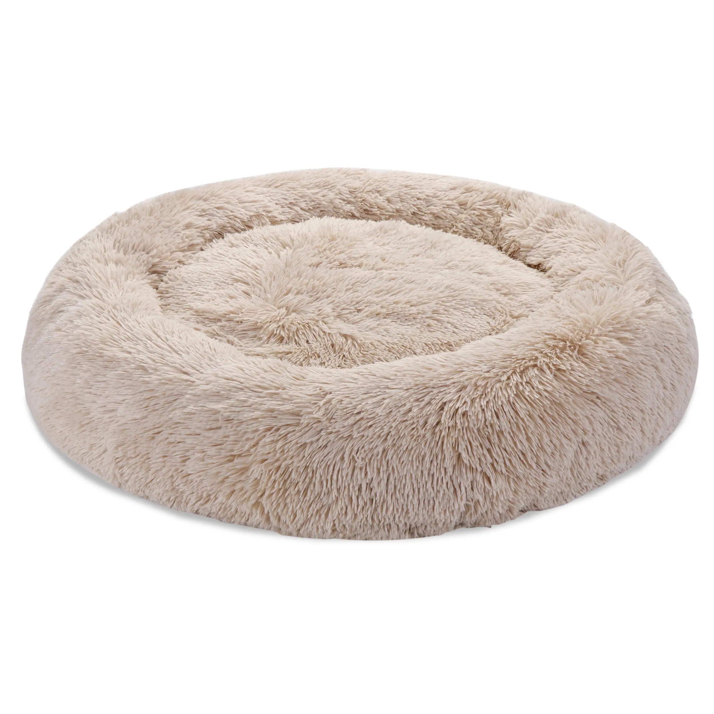 Segawe 30x30x9 inch Faux Fur Dog Bed - Ultra-Soft Fluffy Shaggy Beds, Cotton Washable Material, Raised Edges for Deep Sleep, Joint Relief, Better Health & Improved Behavior, Ideal for Small-Medium Breeds