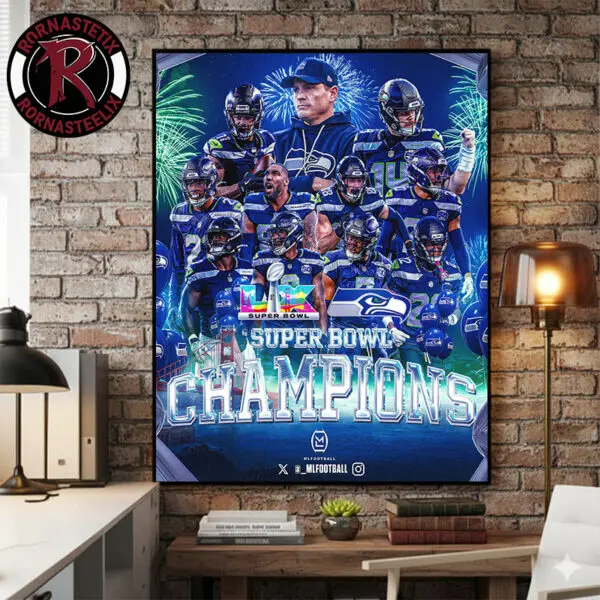 Congratulations Seattle Seahawks Wins Super Bowl LX Champions 2026 Santa Clara February 8 2026 Poster