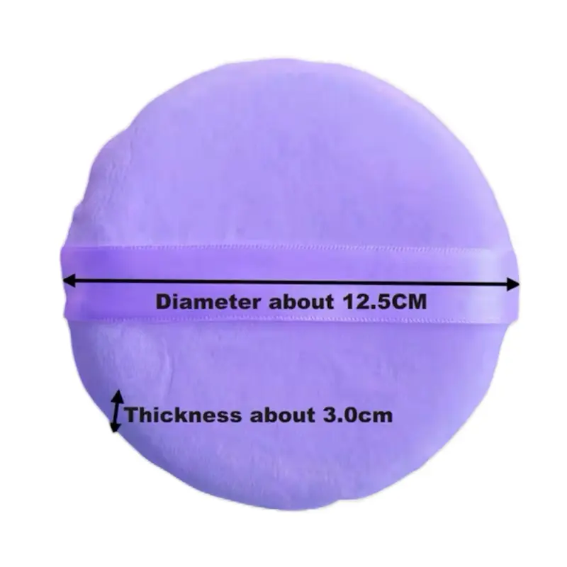 Makeup Puff - 12.5CM Diameter, 3.0CM Thickness, Purple Color, Soft and Flexible Texture