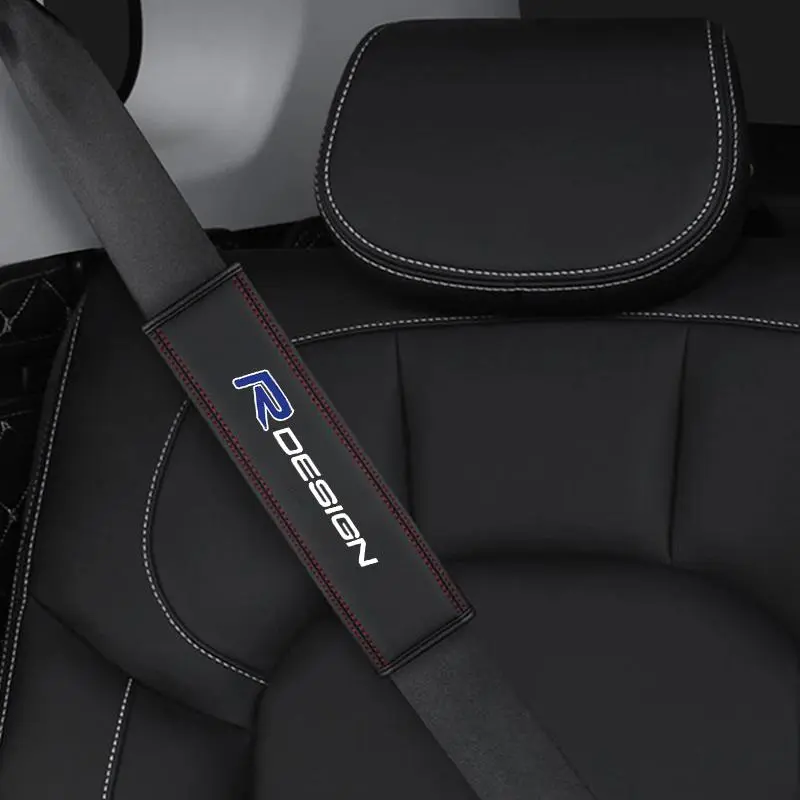 Car Seat Belt Shoulder Strap Cover, 4 Counts PU Leather Car Seat Belt Shoulder Pad, Car Interior Accessory, Universal Accessories for Volvo RDesign V40 V50 C30 S60 XC60 XC90 XC40 V60 S40 XC70 C70 C40 S70