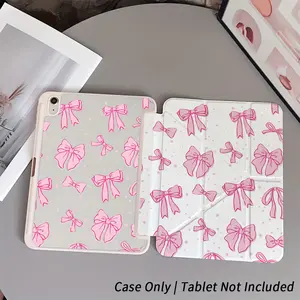 Coquette Pink Bow iPad Case with Pencil Holder, Y-Fold Stand, Auto Wake/Sleep, Shockproof Cover for iPad 10.2 9th/8th/7th Gen / Air 5/4 / Pro 11