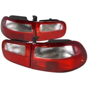 1992-1995 Honda Civic 3DR Hatchback Tail Lights (Chrome Housing/Red Clear Lens)