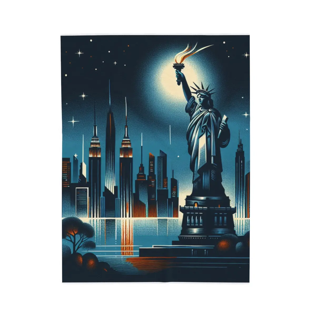 Illuminated Beacon of Liberty- Plush Blanket