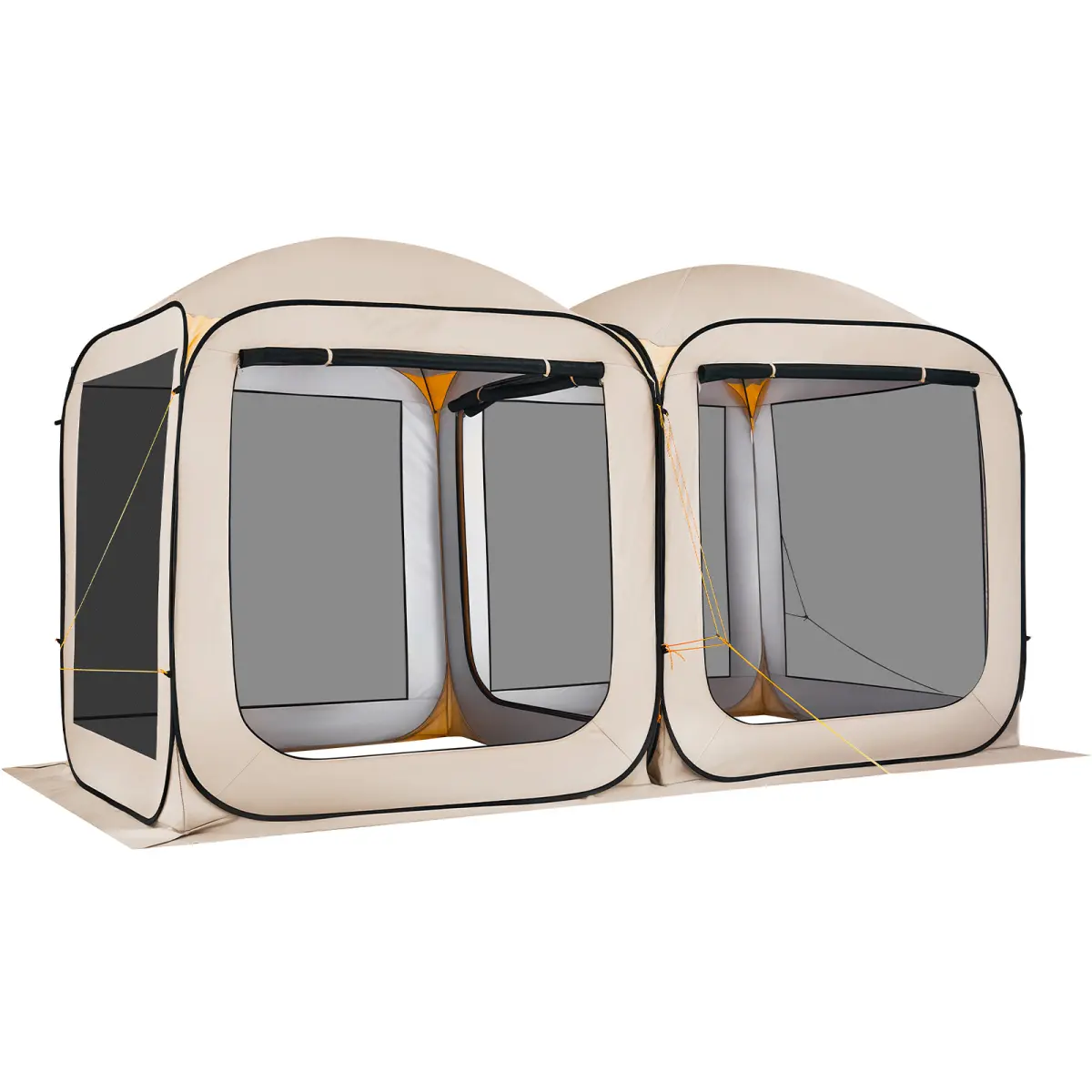 [Bellemave] Screen House Tent, 12 x 6 ft, 2 in 1 Pop Up Screen Tent, Portable Screened in Canopy with Carry Bag, Netting Sides, Ground Stakes, for Garden, Patio, Backyard, and Outdoor Activities, Beige