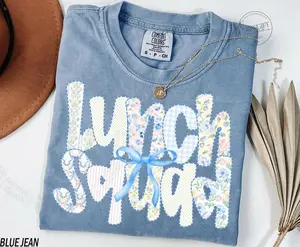 Comfort Colors® Lunch Squad Shirt, Lunch Lady TShirts, Cafeteria Worker, Gift For Lunch ladies, Cute Lunch Ladies Tee Girl, Coquette Bow