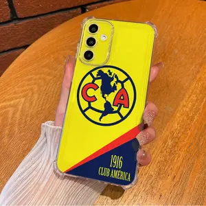 Mexico Club América Pattern Football Fan Merchandise Aesthetic TPU Casing For SAMSUNG GALAXY A 123456 Moto G 302010 52 82 54 64 84 Poer 45G L1740 Four Corners Transparent Soft Silicone TPU Gift Shockproof Full Protection Anti-Drop Phone Cases Shell Cover