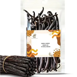 15 Organic Vanilla Beans, Premium Whole Grade A Pods for Homemade Vanilla Extract, Baking & Brewing, Non-GMO & Gluten-Free - Perfect Native Vanilla