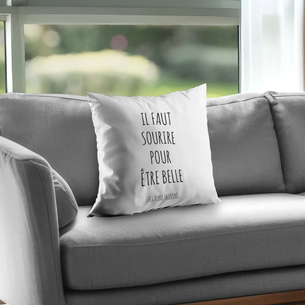 360 Stand Fabric Cushion - 18x18 in. Black-White Poly Twill, Durable Soft Padded 2-Tone Affirmation Design Standard Pillow, Minimalist Living Room Decorations, Bedding Linens Accessory, Textiles & Soft Furnishings C1PT1818TS0I3R