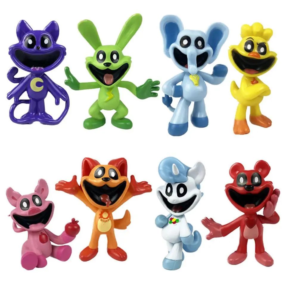 8Pcs Anime S-m-iling Catnap & Dogday Figure PVC Model Doll Toys for Kids Cartoon Game Figures Desktop Decoration Birthday Gifts