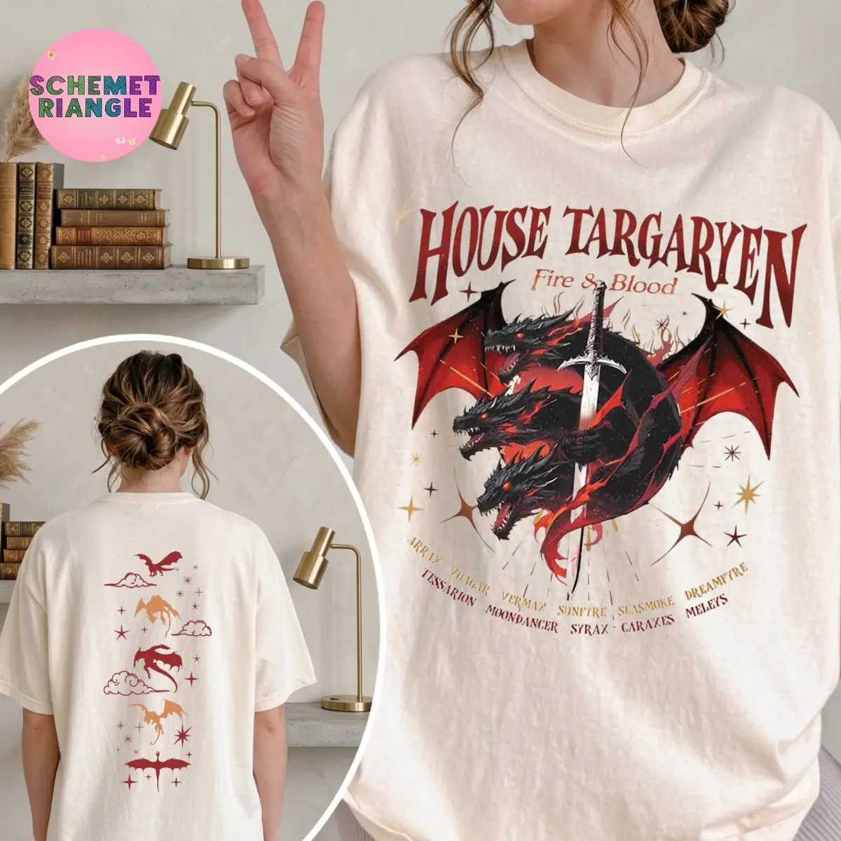 HOTD Shirt, House of the D Crewneck, GOT Shirt, Meleys, Dragon Lovers T-shirt, Targaryen T-shirt, Team Black, Book Lover Gift