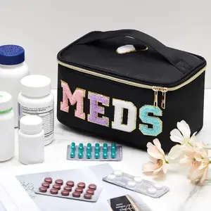 Large Capacity Women's Makeup Bag, Vanity Bag Organizer, Travel Toiletry Kit with Handle, Waterproof Medicine Organizer, Home & Travel Storage Bag