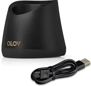 OLOV Replacement Charging Base for Groin Hair Trimmer - Plastic Trimmer Dock with USB Power Cord, Fast Charge Charger & USB Recharge Stand (Black)
