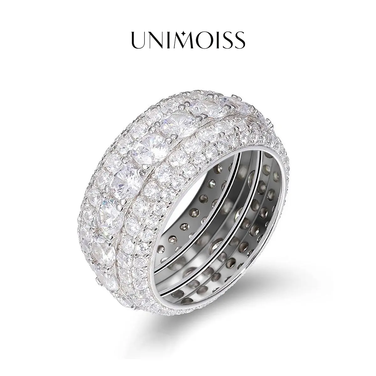 UniMoiss Layered Eternity Ring Moissanite Ring Jewelry Perfect Gift