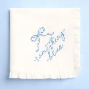 Something Blue Hanky - Embroidered Handkerchief