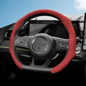 For LYNK&CO NAPPA Perforated Leather Steering Wheel Cover Anti-slip Breathable Quick-install Design All-season For 01/02/06/05/03/08 EM-P/09/900/Z10/Z20/07/10 Black Mocha Brown Orange Red Green White Automotive