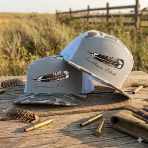 Mallard Duck Hunting Hat, 7 Panel Camo Snapback Trucker Cap Flat Bill, Embroidered Mesh Back Outdoor Hat, Gift for Men Dad