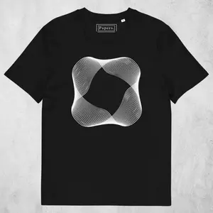 Men's optical art Graphic T-Shirt - Short Sleeve Crew Neck Regular Fit Casual Wear | Soft & Breathable Fabric, Durable Print, Everyday Comfort, Machine Washable, minimalist abstract geometry fashion apparel with modern geometric design