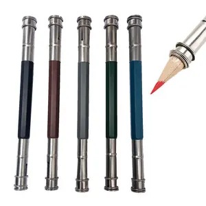 5-Pack Dual-Head Extensible Pencil Extension, Spring Clip Adapter, Non-Slip Grip Handle, Professional Sketching Tool, Art Student Essential