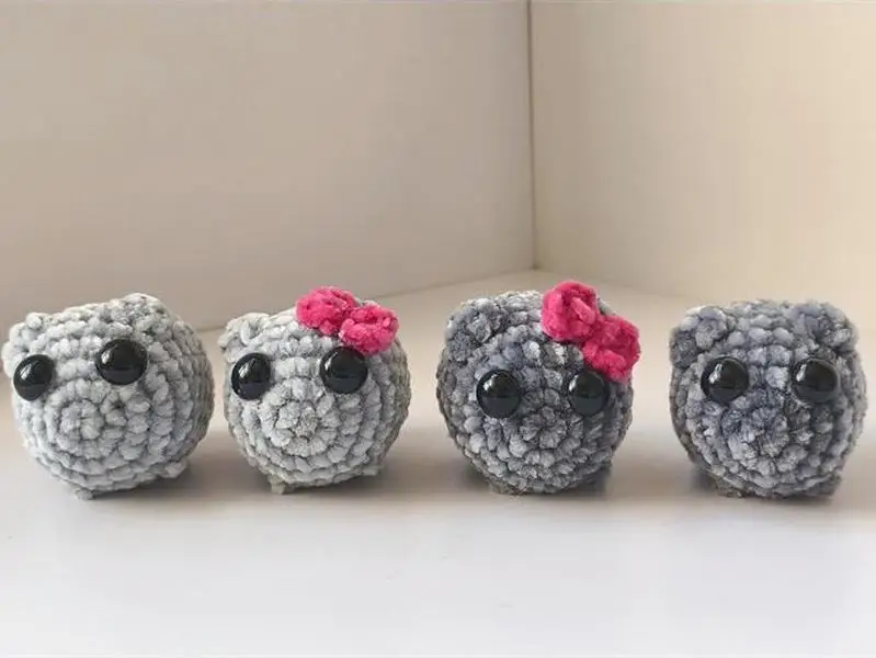 Handcrafted Sad Hamster Crochet with Music and Keychain - Cute Sad Hamster Keyring - Kawaii Sad Hamster Meme Plush Toy - Party Gifts, Holiday Gifts