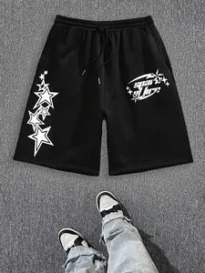Men's Casual Star Letter Print Shorts, Comfortable Fit for Active Lifestyle, Ideal for Gym & Daily Wear, Durable and Stylish Design