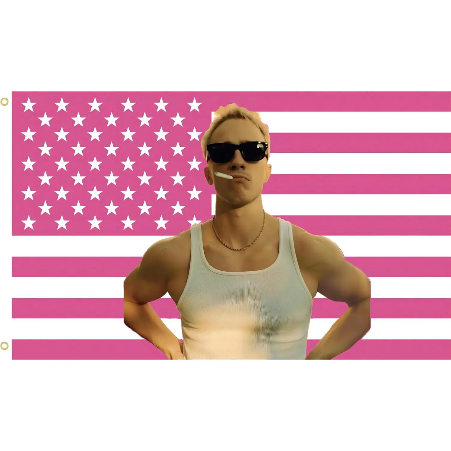 Rafe Cameron Pink American Flag 3x5 Ft Polyester Tapestry - High Definition, Fade Resistant - Indoor/Outdoor Wall Decor, Wall Decor Ideas for Bedroom