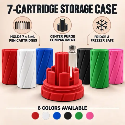 Insulin Peptide 3ml Cart Cartidge Case. Holds 7 Cartridges. Fridge and Freezer Safe Rainbow Healthcare
