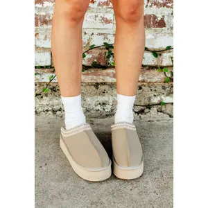 FINAL SALE!! Tazmin Platform Slipper in Sand