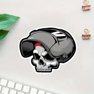 Durable PVC Welded Skull Sticker - High-quality Vinyl Sticker Suitable for Helmets, Iron Pipes, Steel Workers, Refrigerators, Laptops, Vehicles, and Bumpers, Helmet Accessories | Strong Visual Appeal | Weather Resistance