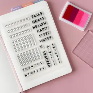 Habit Tracker Words & Checklist Stamps