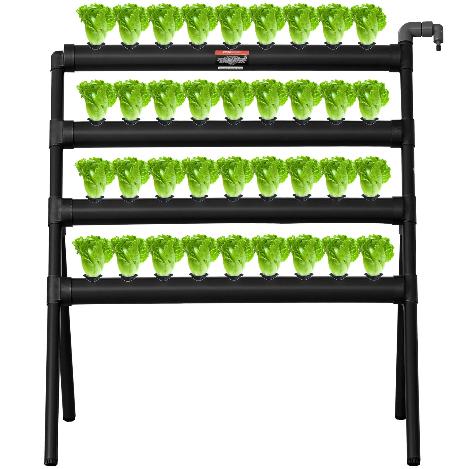 Spring New Arrivals Hydroponics Growing System - 36-Site 4-Layer Dark Grey PVC Pipe Hydroponic Grow Kit with Water Pump, 24-Hour Plug-In Timer, Baskets, Sponges, Assembly Required, Easy Installation & Use, Doubles Yield for Fruits, Vegetables, Herbs