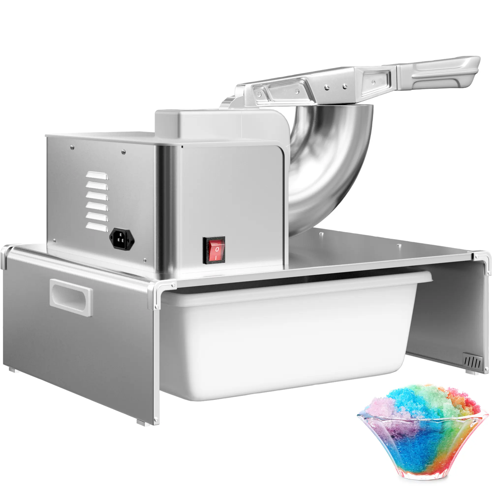 Snow Cone Machine Shaved Ice, 500LB/H Commercial Ice Crusher Shaved Ice Machine Fluffy, 300W Industrial Commercial Big Ice Shaving Machine for Snow Cones for Home Party