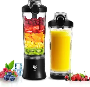 Portable Blender Personal Juicer for Shakes and Smoothies - 20 OZ Electric Protein Shaker Bottle with 6 Blades, Travel Lid, USB-C Rechargeable - Mini Small Blender Cup for Kitchen, Office, Gym Cantustime