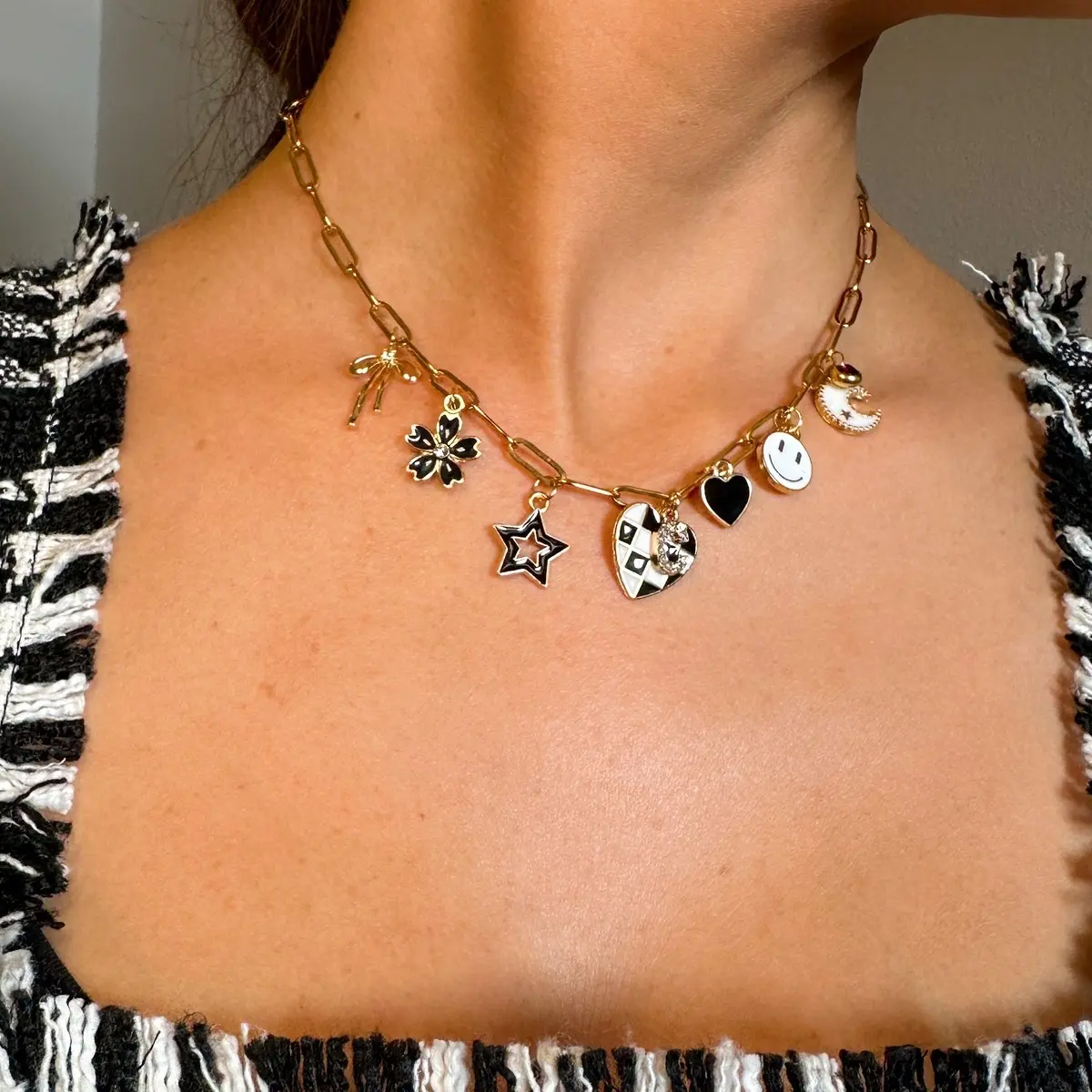 Custom Charm 15”  Necklace (7-8 charms included)