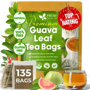 FreshDrinkUS Premium Guava Leaf Tea Bags, 135 count, 100% Natural and Pure from Guava Leaves. Guava Tea, Loose Leaf Guava Herbal Tea. Guava Leaves Tea. No Sugar/Caffeine/Gluten, Vegan, Natural Beverage