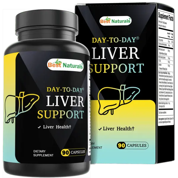 Best Naturals Day to Day Liver Support - 90 Veg Capsules - Made in The USA - Non-GMO & Gluten Free