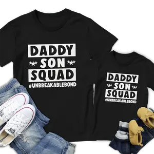 Daddy Son Squad Matching Father And Son Shirts, Daddy And Son Shirt, Fathers Day Gift, Gift For Dad Round Neck Cotton Soft Comfortable Clothing
