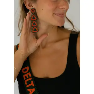 Beaded Earrings - UM - Tri Delta