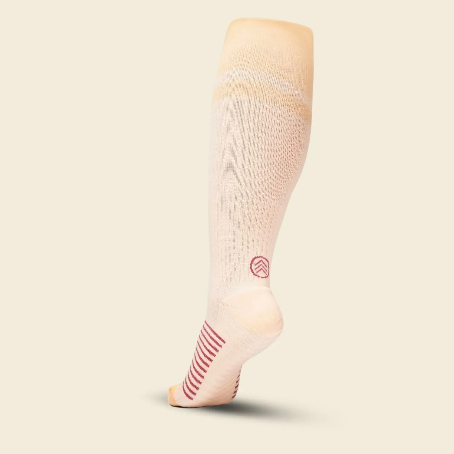 Women's Compression Grip Socks, Orange Cream