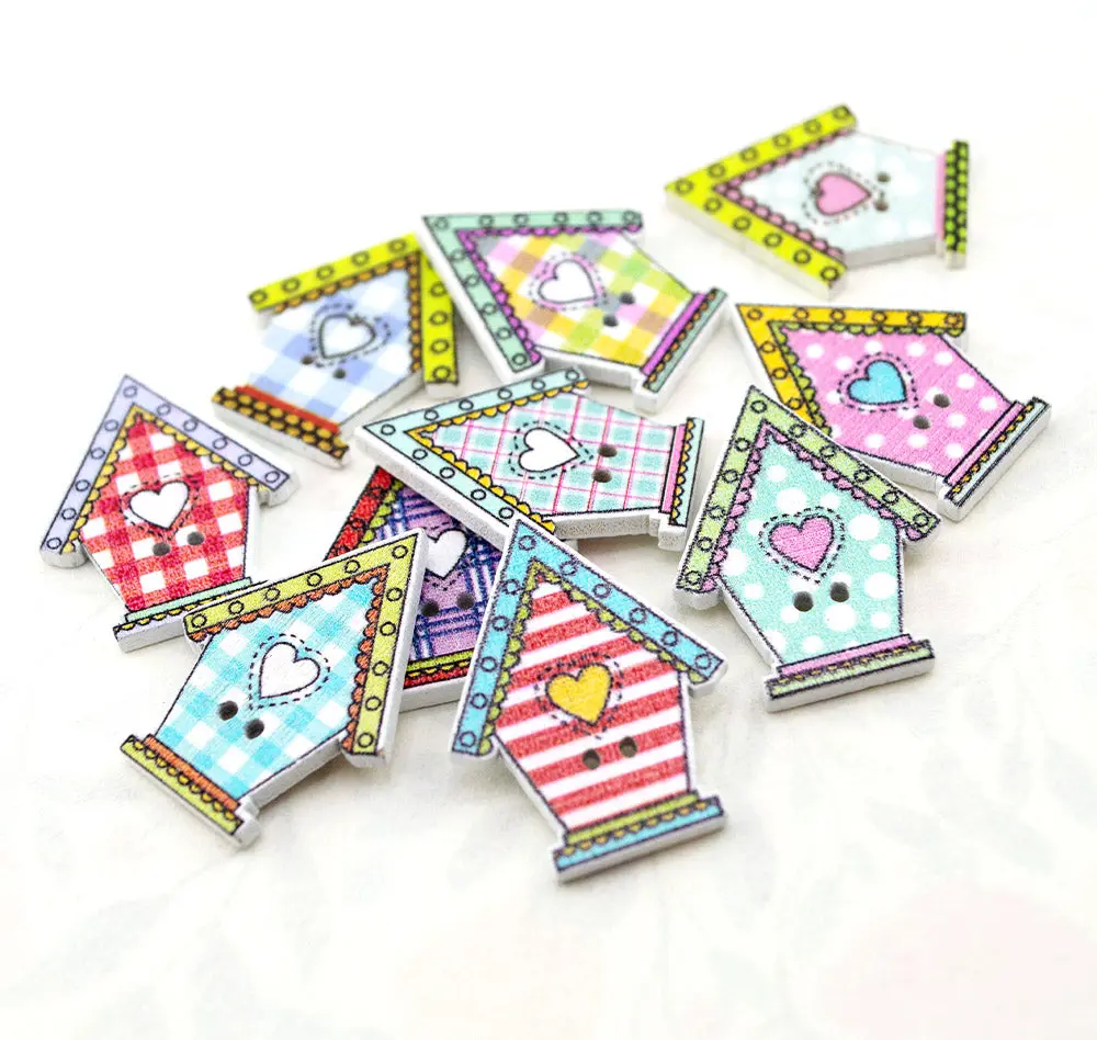 Birdhouse Bliss Wood Buttons